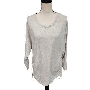 Athleta Lombard Ruched Gray Athleisure Sweatshirt Womens